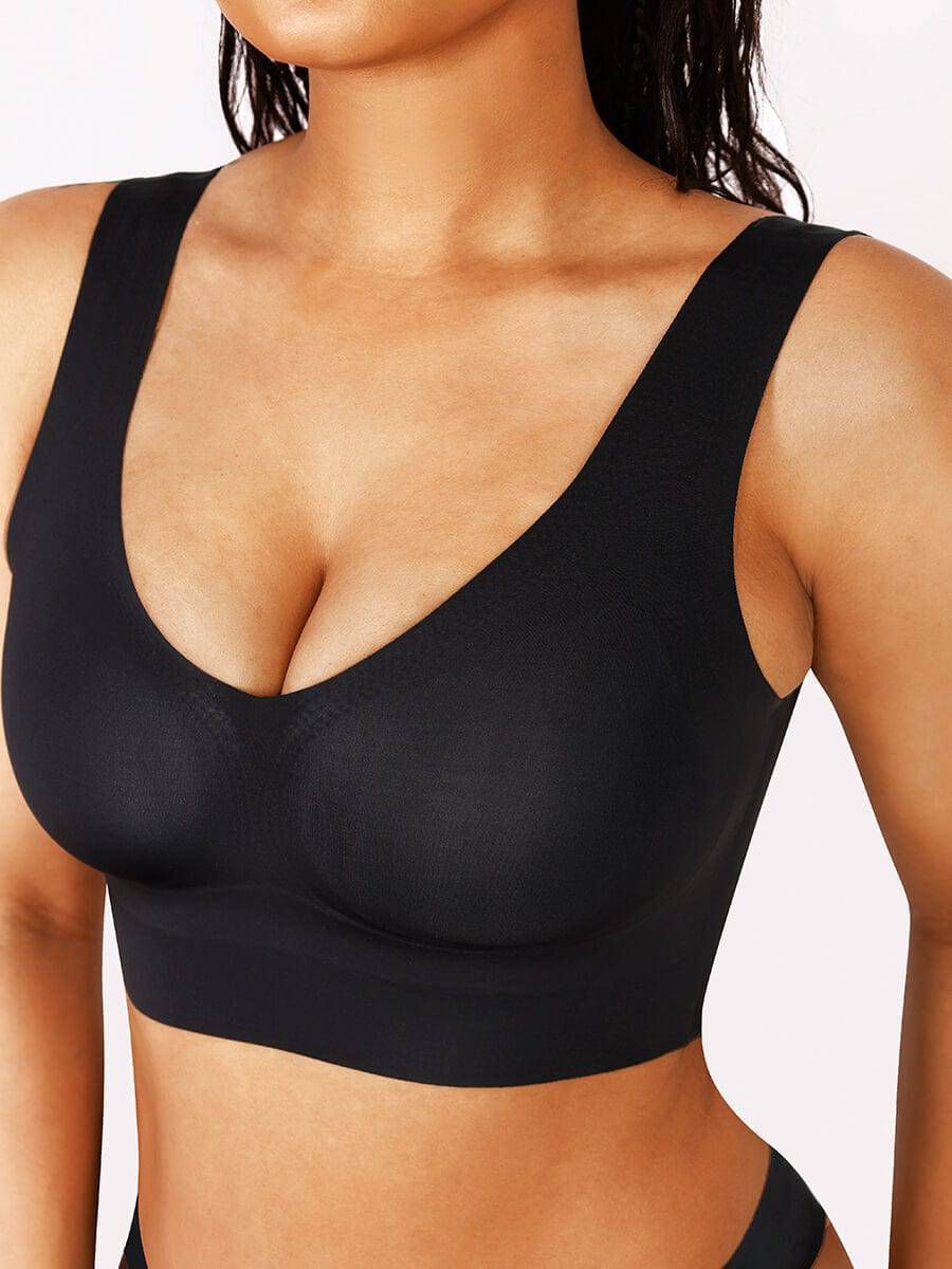 Fitted V-Neck Seamless Bra Tank Top - EliteShapeWear