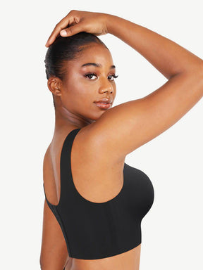 Fitted V-Neck Seamless Bra Tank Top - EliteShapeWear