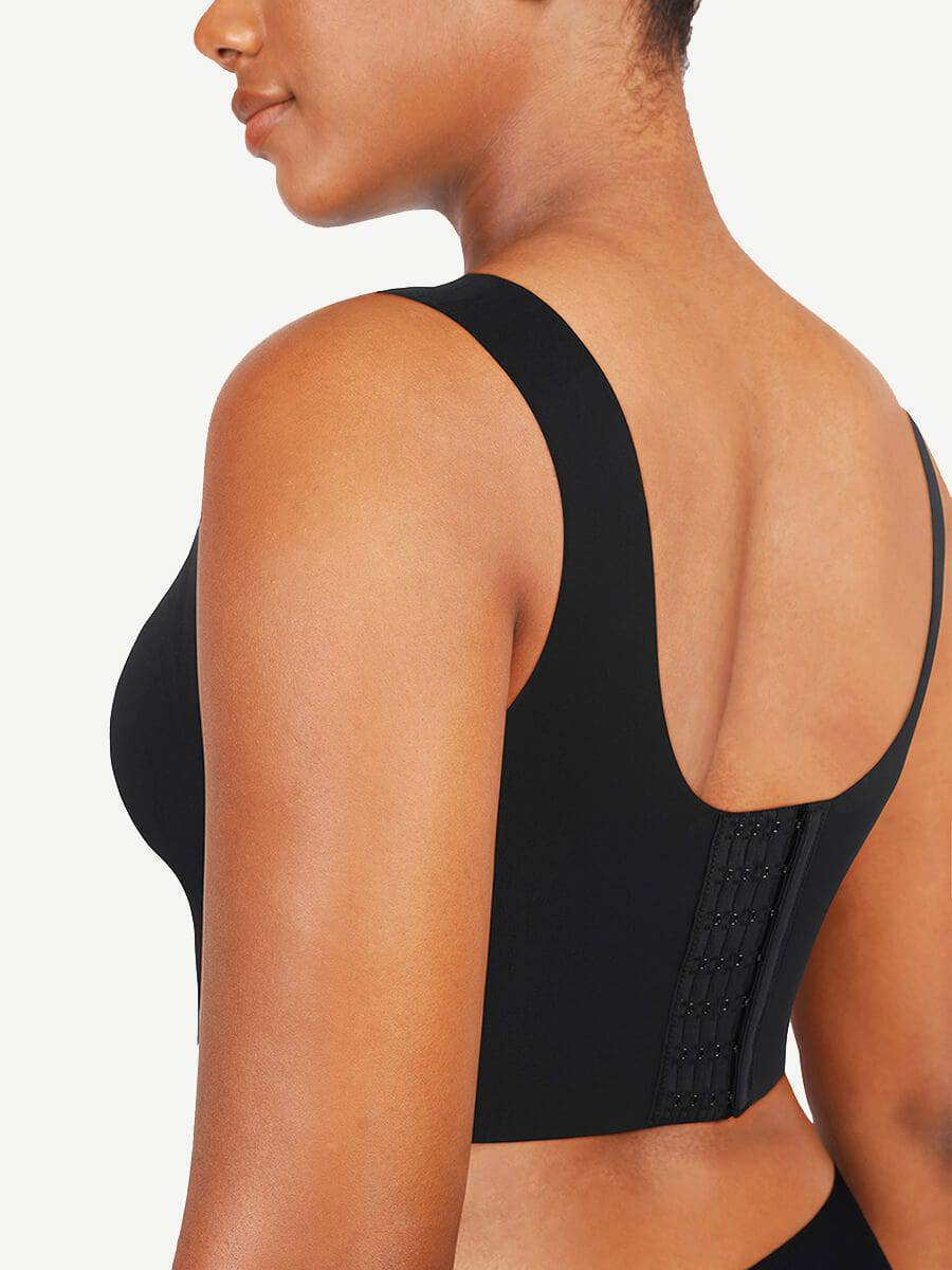 Fitted V-Neck Seamless Bra Tank Top - EliteShapeWear