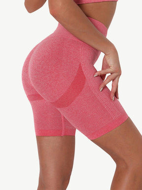 High Waist Solid Color Yoga Shorts Contouring Sensation - EliteShapeWear