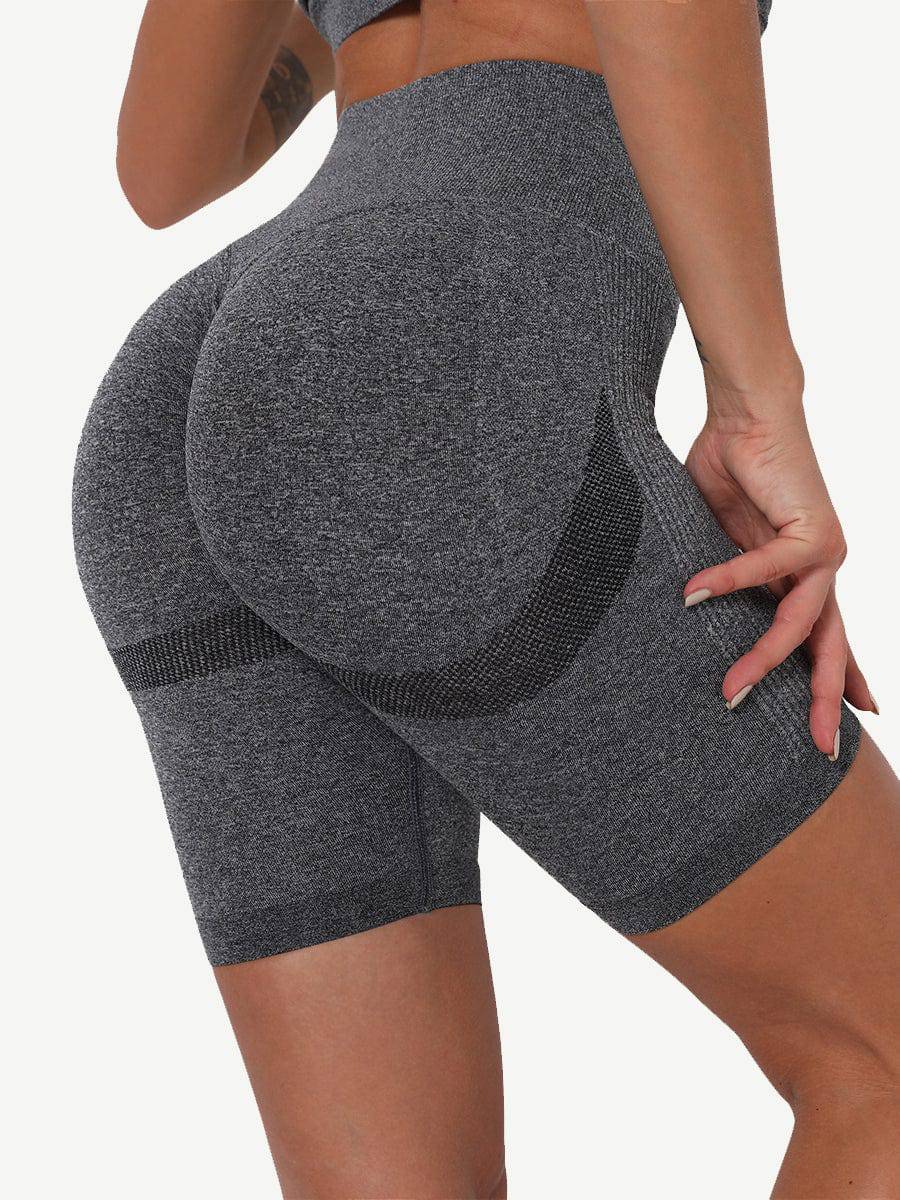 High Waist Solid Color Yoga Shorts Contouring Sensation - EliteShapeWear