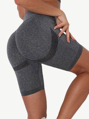 High Waist Solid Color Yoga Shorts Contouring Sensation - EliteShapeWear