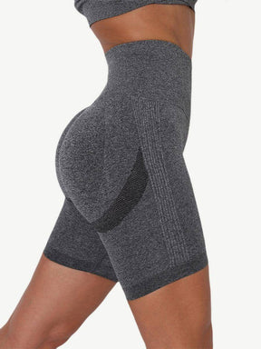 High Waist Solid Color Yoga Shorts Contouring Sensation - EliteShapeWear