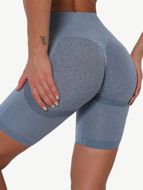 High Waist Solid Color Yoga Shorts Contouring Sensation - EliteShapeWear