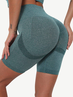 High Waist Solid Color Yoga Shorts Contouring Sensation - EliteShapeWear