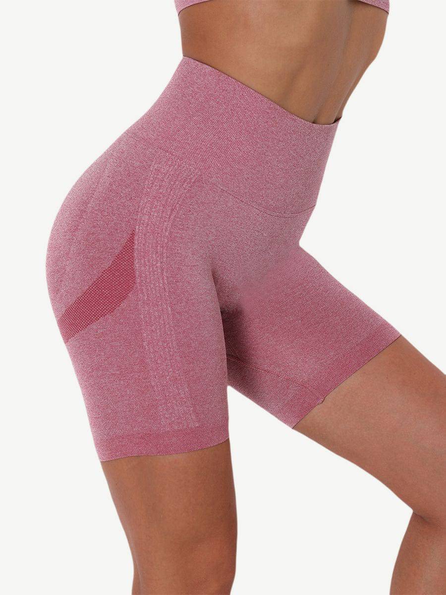 High Waist Solid Color Yoga Shorts Contouring Sensation - EliteShapeWear