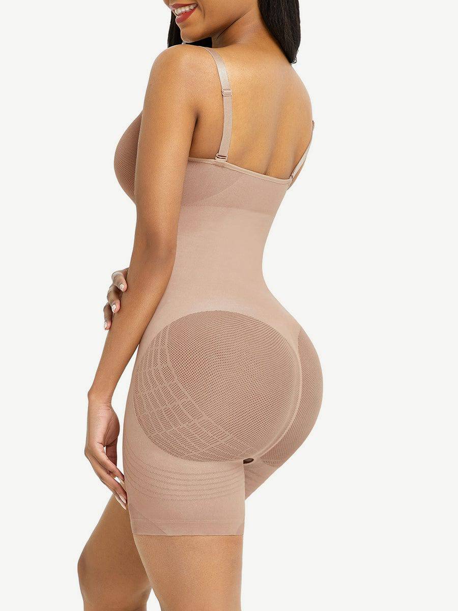 Open Gusset Happy Butt Seamless Bodysuit Shapewear - EliteShapeWear