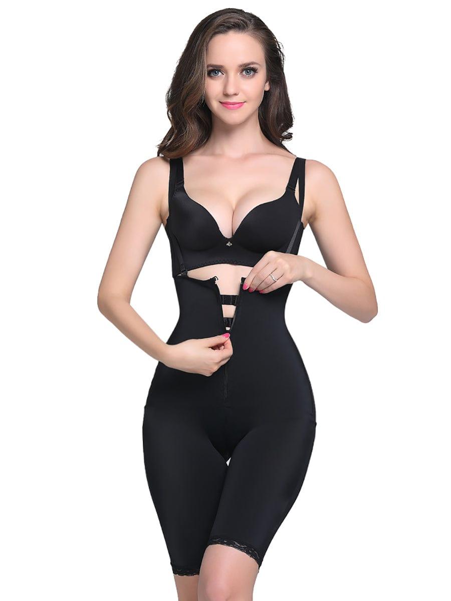 Curve Smoothing Front Zipper Latex Firm Control Body Shaper - EliteShapeWear