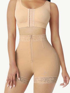 Front Zipper Butt Lifter Shorts High Waist Curve-Creating - EliteShapeWear