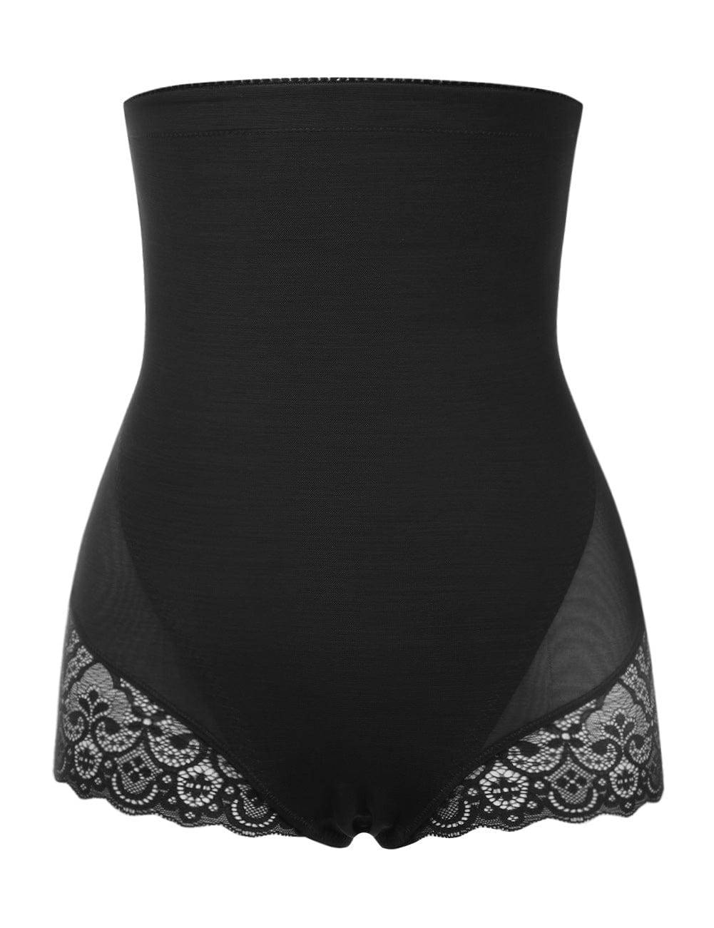 Large Size Butt Lifter with Two Plastic Boning and Elastic Waistband in Black - EliteShapeWear