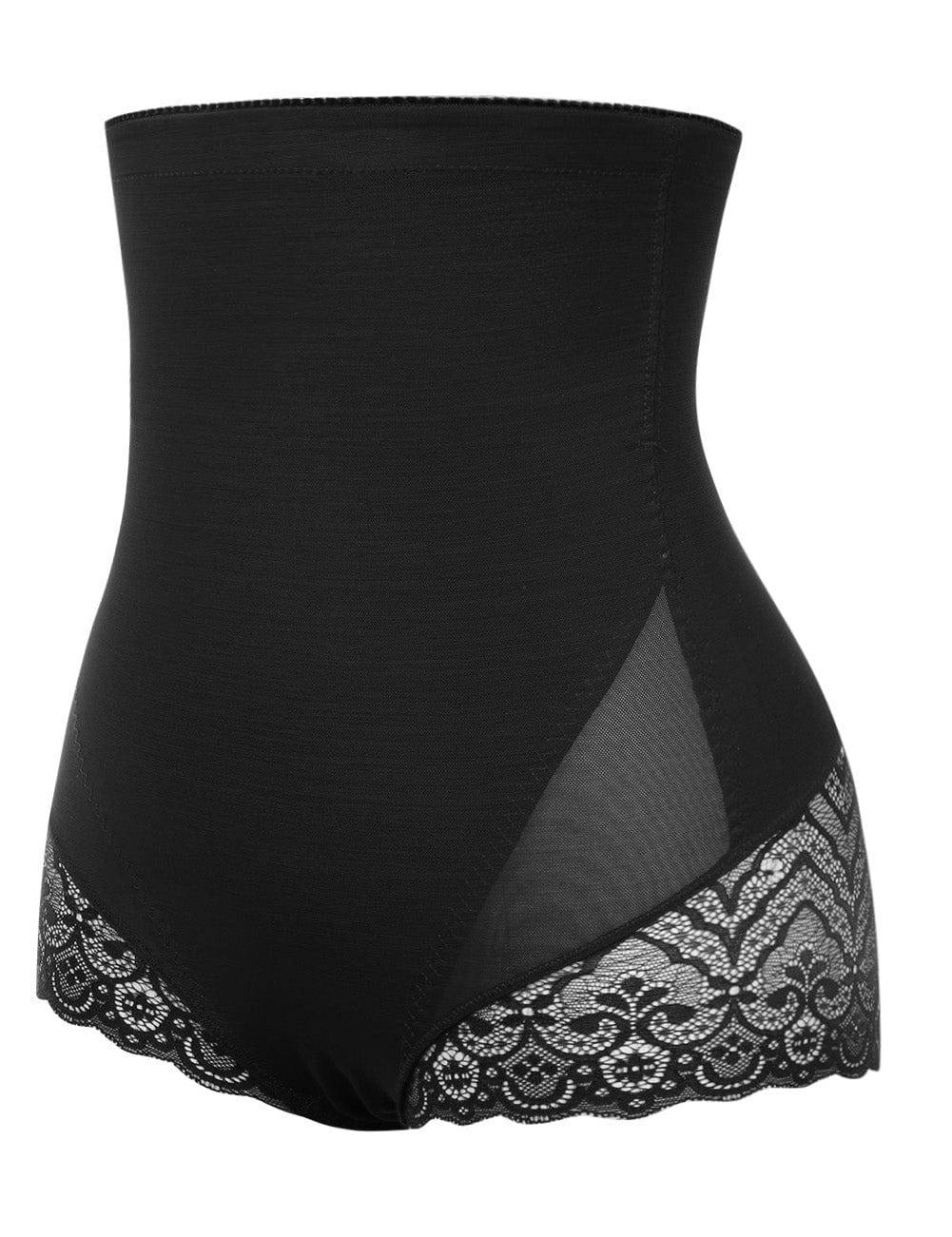 Large Size Butt Lifter with Two Plastic Boning and Elastic Waistband in Black - EliteShapeWear