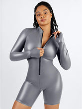 One-Piece Long-Sleeved Sports Silver Film Sauna Suit - EliteShapeWear