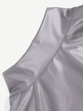 One-Piece Long-Sleeved Sports Silver Film Sauna Suit - EliteShapeWear