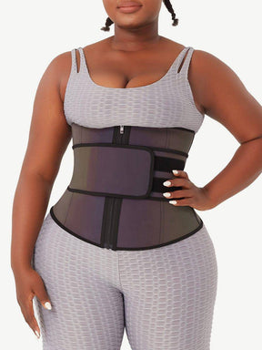 Rainbow Reflective Latex Waist Trainer Abdominal Slimmer Private Label Waist Trainer - EliteShapeWear