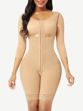 Lace Trim Hourglass Post-surgical Body Shaper With Sleeves Good Elastic - EliteShapeWear