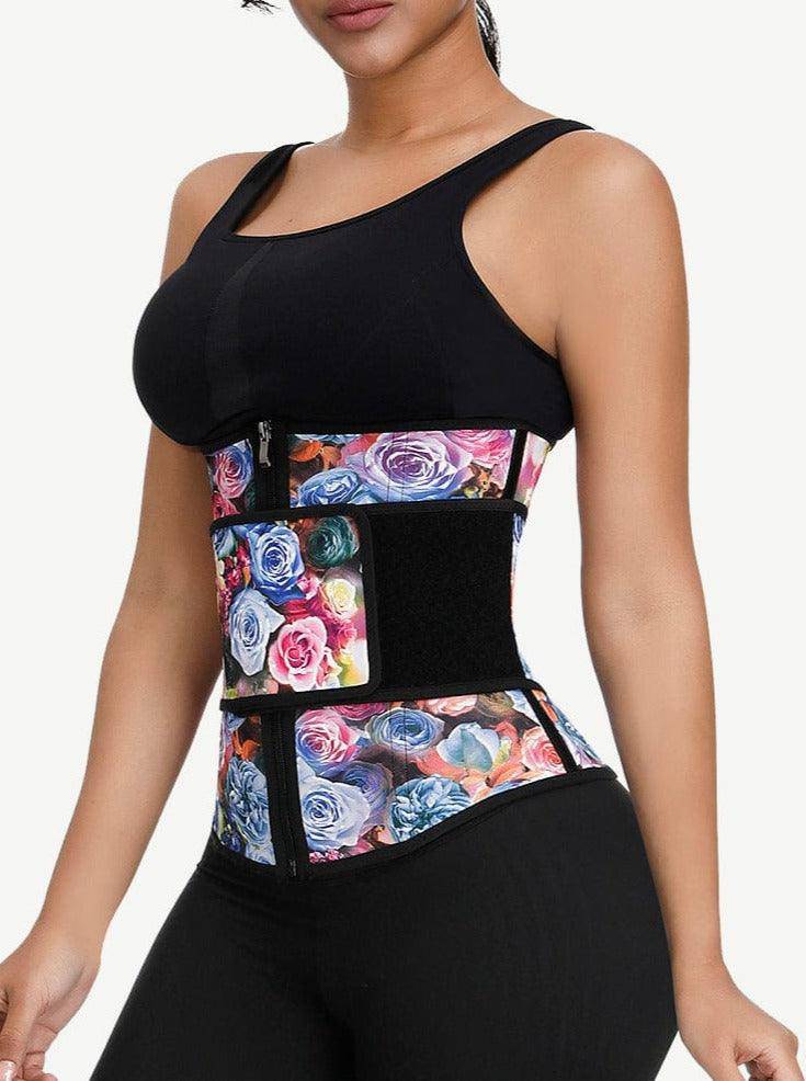 7 Steel Bones Printing Sticker Workout Waist Trainer Single Belt - EliteShapeWear