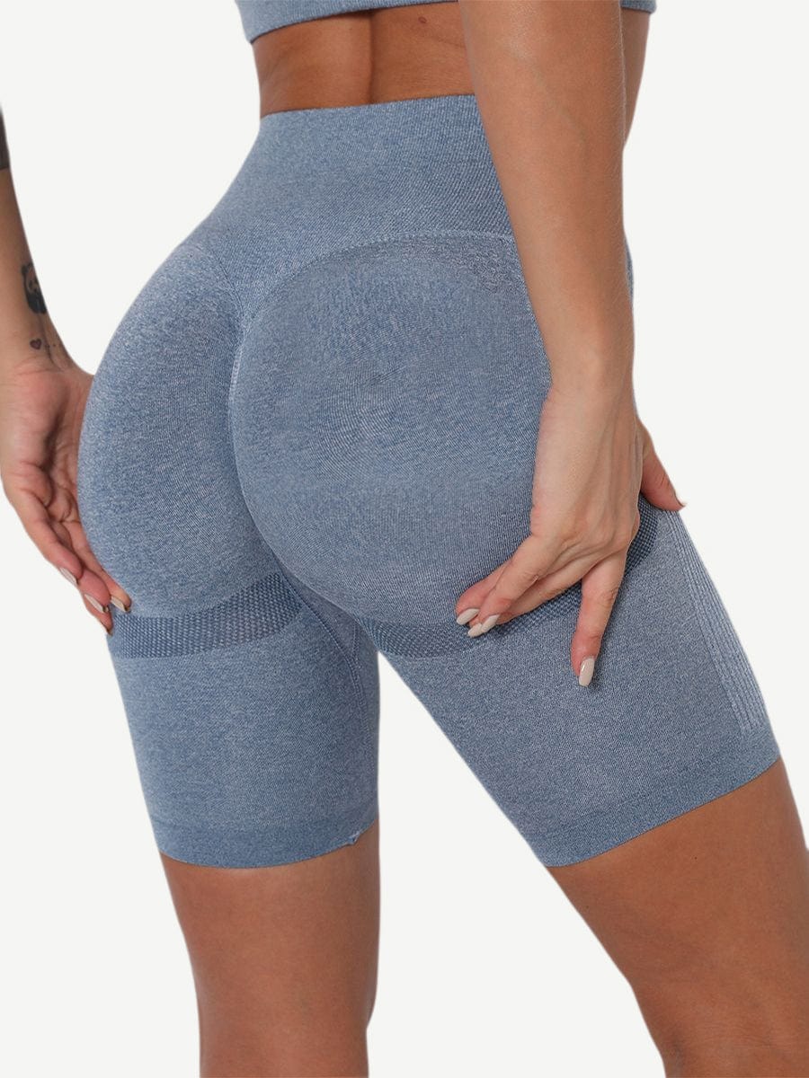 High Waist Solid Color Yoga Shorts Contouring Sensation - EliteShapeWear