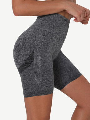 High Waist Solid Color Yoga Shorts Contouring Sensation - EliteShapeWear