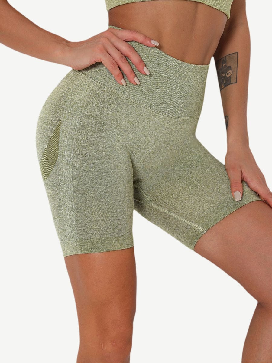 Wholesale High Waist Solid Color Yoga Shorts Contouring Sensation