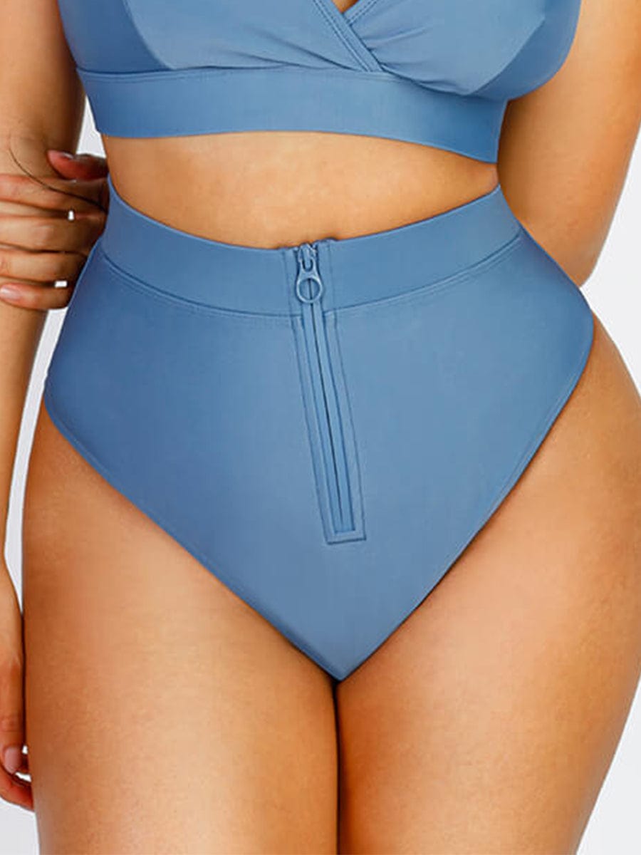 Wholesale Zip Front Bikini Tummy control Bottom