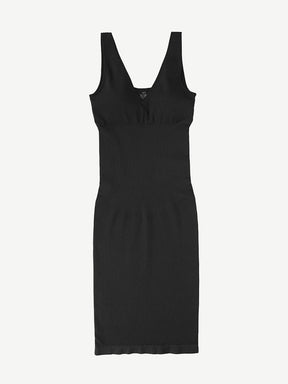 Deep V-neck Waist Trimming Shaping Dress with Removable Pads - EliteShapeWear