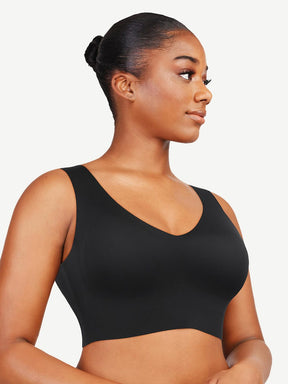 Fitted V-Neck Seamless Bra Tank Top - EliteShapeWear