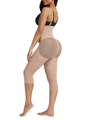 Black Plus Size Full Body Shaper With Open Crotch Smooth Silhouette - EliteShapeWear