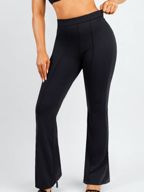 High Waist Trimming Tummy Tuck Leg Shaping Flare Pants - EliteShapeWear