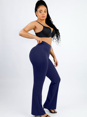 High Waist Trimming Tummy Tuck Leg Shaping Flare Pants - EliteShapeWear